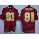 Nike Washington Redskins #91 Ryan Kerrigan Red With Gold Elite Jersey