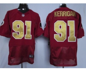 Nike Washington Redskins #91 Ryan Kerrigan Red With Gold Elite Jersey