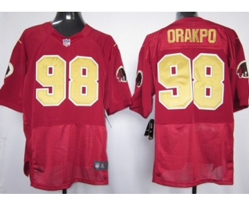 Nike Washington Redskins #98 Brian Orakpo Red With Gold Elite Jersey