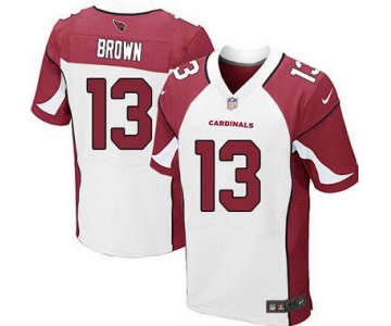 Men's Arizona Cardinals #13 Jaron Brown White Road NFL Nike Elite Jersey