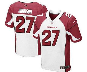 Men's Arizona Cardinals #27 Chris Johnson White Road NFL Nike Elite Jersey