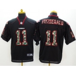 Nike Arizona Cardinals #11 Larry Fitzgerald Black With Camo Elite Jersey