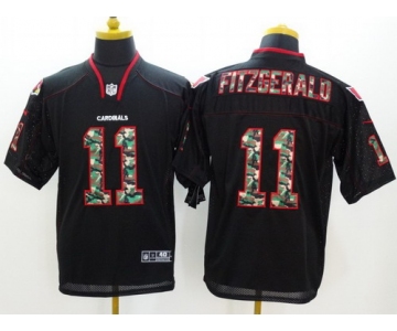 Nike Arizona Cardinals #11 Larry Fitzgerald Black With Camo Elite Jersey