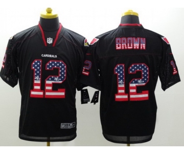 Nike Arizona Cardinals #12 John Brown 2014 USA Flag Fashion Black Elite Jersey