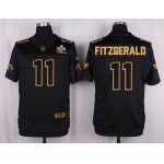 Nike Cardinals #11 Larry Fitzgerald Pro Line Black Gold Collection Men's Stitched NFL Elite Jersey