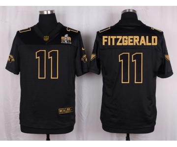 Nike Cardinals #11 Larry Fitzgerald Pro Line Black Gold Collection Men's Stitched NFL Elite Jersey