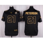 Nike Cardinals #21 Patrick Peterson Pro Line Black Gold Collection Men's Stitched NFL Elite Jersey