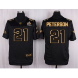 Nike Cardinals #21 Patrick Peterson Pro Line Black Gold Collection Men's Stitched NFL Elite Jersey