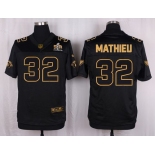 Nike Cardinals #32 Tyrann Mathieu Pro Line Black Gold Collection Men's Stitched NFL Elite Jersey