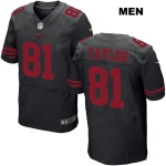 Mens Nike San Francisco 49ers #81 Trent Taylor Stitched  Black Elite Football Jersey