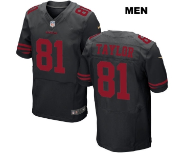 Mens Nike San Francisco 49ers #81 Trent Taylor Stitched  Black Elite Football Jersey