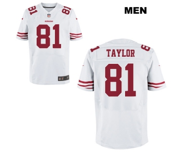 Mens Nike San Francisco 49ers #81 Trent Taylor Stitched White Elite Football Jersey