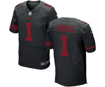 Men's San Francisco 49ers #1 Robbie Gould Black Alternate Stitched NFL Nike Elite Jersey