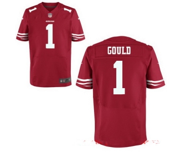 Men's San Francisco 49ers #1 Robbie Gould Scarlet Red Team Color Stitched NFL Nike Elite Jersey