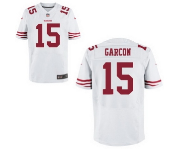 Men's San Francisco 49ers #15 Pierre Garcon White Road Stitched NFL Nike Elite Jersey