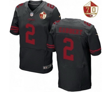 Men's San Francisco 49ers #2 Blaine Gabbert Black Color Rush 70th Anniversary Patch Stitched NFL Nike Elite Jersey