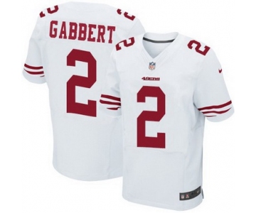 Men's San Francisco 49ers #2 Blaine Gabbert White Road NFL Nike Elite Jersey