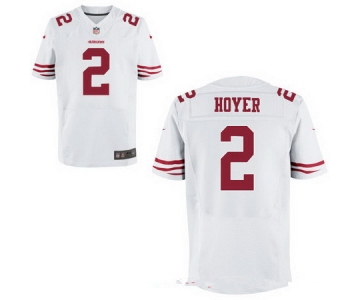 Men's San Francisco 49ers #2 Brian Hoyer White Road Stitched NFL Nike Elite Jersey