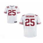 Men's San Francisco 49ers #25 Richard Sherman White Road Stitched NFL Nike Elite Jersey