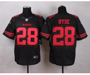 Men's San Francisco 49ers #28 Carlos Hyde 2015 Nike Black Elite Jersey