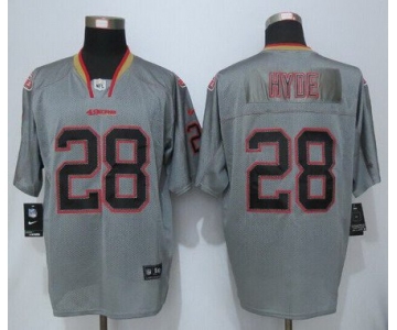 Men's San Francisco 49ers #28 Carlos Hyde Lights Out Gray NFL Nike Elite Jersey