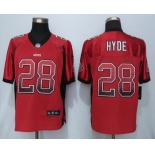 Men's San Francisco 49ers #28 Carlos Hyde Red Drift Fashion NFL Nike Elite Jersey