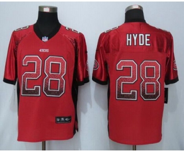 Men's San Francisco 49ers #28 Carlos Hyde Red Drift Fashion NFL Nike Elite Jersey