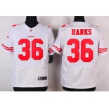 Men's San Francisco 49ers #36 Merton Hanks White Retired Player NFL Nike Elite Jersey