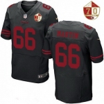 Men's San Francisco 49ers #66 Marcus Martin Black Color Rush 70th Anniversary Patch Stitched NFL Nike Elite Jersey