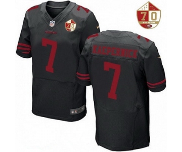 Men's San Francisco 49ers #7 Colin Kaepernick Black Color Rush 70th Anniversary Patch Stitched NFL Nike Elite Jersey