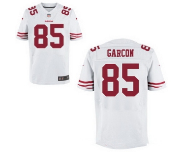 Men's San Francisco 49ers #85 Pierre Garcon White Road Stitched NFL Nike Elite Jersey