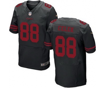 Men's San Francisco 49ers #88 Garrett Celek Black Alternate 2015 NFL Nike Elite Jersey