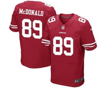 Men's San Francisco 49ers #89 Vance McDonald Scarlet Red Team Color NFL Nike Elite Jersey