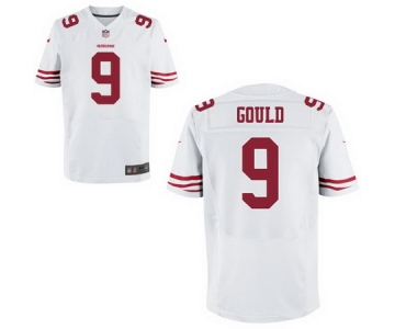 Men's San Francisco 49ers #9 Robbie Gould White Road Stitched NFL Nike Elite Jersey