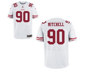 Men's San Francisco 49ers #90 Earl Mitchell White Road Stitched NFL Nike Elite Jersey