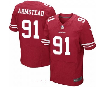 Men's San Francisco 49ers #91 Arik Armstead Scarlet Red Team Color Stitched NFL Nike Elite Jersey