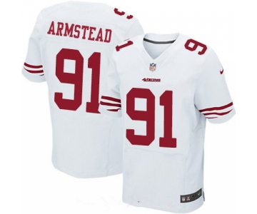 Men's San Francisco 49ers #91 Arik Armstead White Road Stitched NFL Nike Elite Jersey