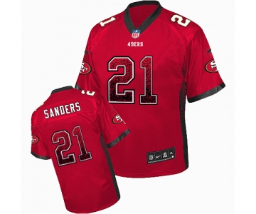 Nike 49ers #21 Deion Sanders Red Team Color Men's Stitched NFL Elite Drift Fashion Jersey