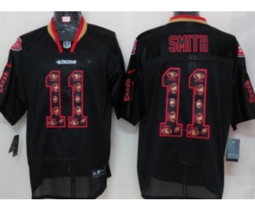 Nike San Francisco 49ers #11 Alex Smith Lights Out Black Ornamented Elite Jersey