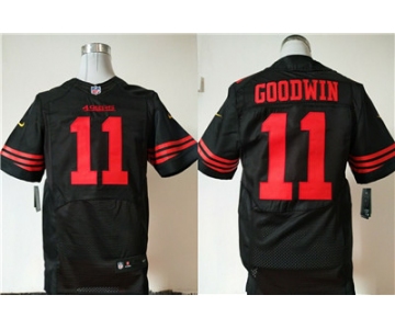 Nike San Francisco 49ers #11 Marquise Goodwin Black Alternate Men's Stitched NFL Elite Jersey