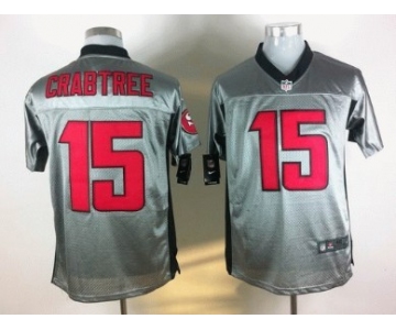 Nike San Francisco 49ers #15 Michael Crabtree Gray Shadow Elite Jersey