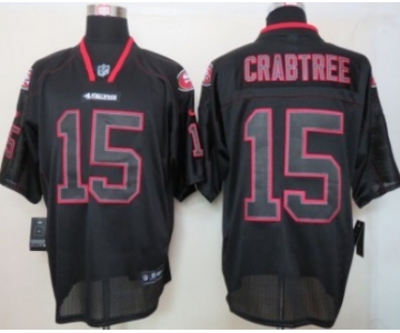 Nike San Francisco 49ers #15 Michael Crabtree Lights Out Black Elite Jersey