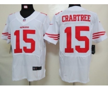 Nike San Francisco 49ers #15 Michael Crabtree White Elite Jersey