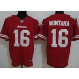 Nike San Francisco 49ers #16 Joe Montana Red Elite Jersey