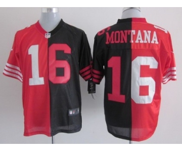 Nike San Francisco 49ers #16 Joe Montana Red/Black Two Tone Elite Jersey