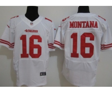 Nike San Francisco 49ers #16 Joe Montana White Elite Jersey