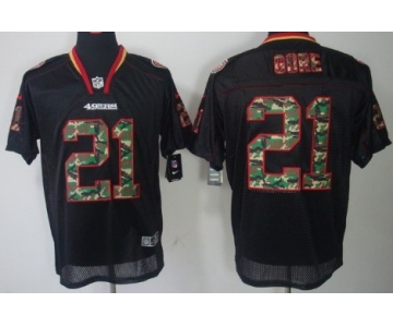 Nike San Francisco 49ers #21 Frank Gore Black With Camo Elite Jersey