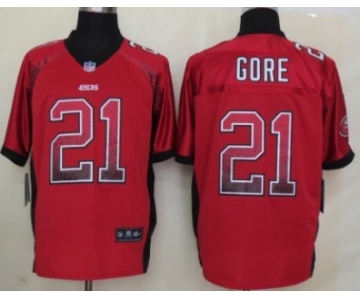 Nike San Francisco 49ers #21 Frank Gore Drift Fashion Red Elite Jersey
