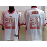 Nike San Francisco 49ers #21 Frank Gore Drift Fashion White Elite Jersey