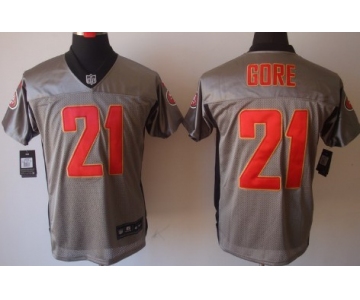 Nike San Francisco 49ers #21 Frank Gore Gray Shadow Elite Jersey